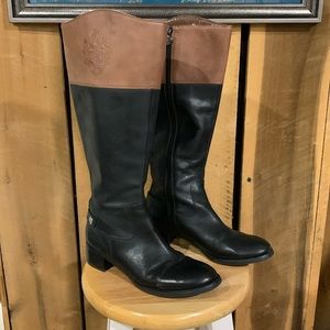 Etienne Aigner Black and Brown Heeled Boots